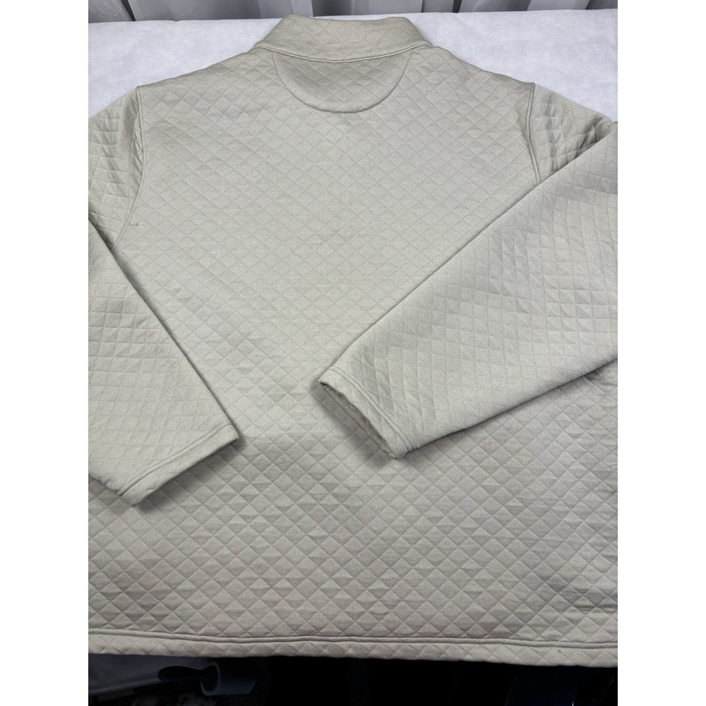 Magaschoni Pullover Mens 2XL Beige Diamond Quilted Half Zip Sweater Pockets - Picture 10 of 14